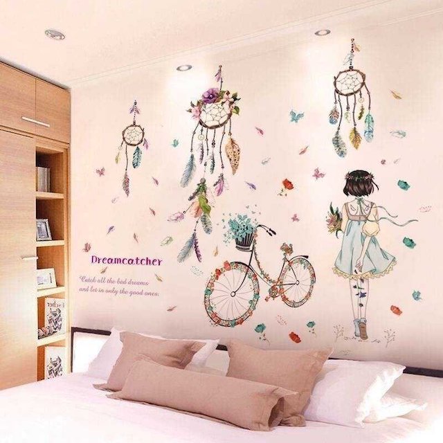 ve tuong phong ngu cute 5 - Gợi ý 100 mẫu vẽ tường phòng ngủ cute đẹp trang trí ấn tượng độc đáo
