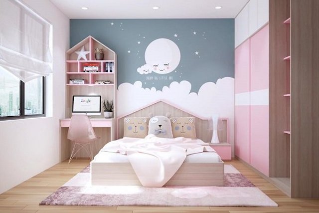 ve tuong phong ngu cute - Gợi ý 100 mẫu vẽ tường phòng ngủ cute đẹp trang trí ấn tượng độc đáo