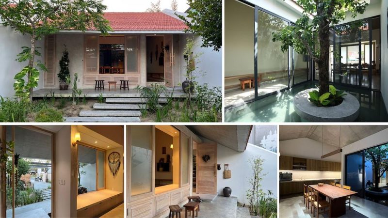 nha cap 4 mai ngoi do 800x450 - Nhà cấp 4 thiết kế hiện đại độc đáo với cây và nước giữa nhà luôn xanh mát