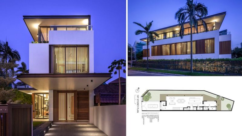 nha huong tay dai hep 800x450 - Phương án thiết kế ấn tượng phù hợp với lô đất dài hẹp và hướng tây