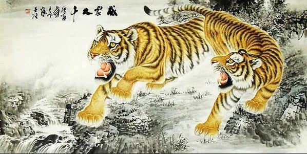 tranh con ho - Tranh con hổ và những điều cần biết trong phong thủy