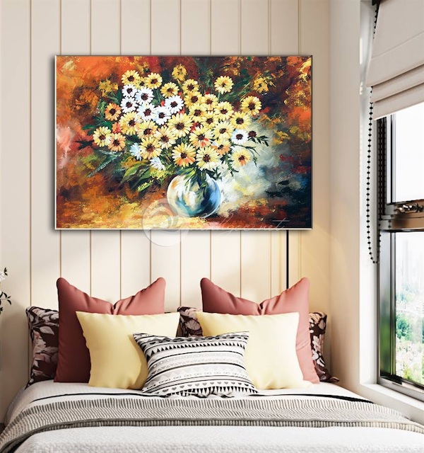tranh hoa cuc dep 1 - Tranh hoa cúc đẹp và ấn tượng dùng để trang trí nội thất