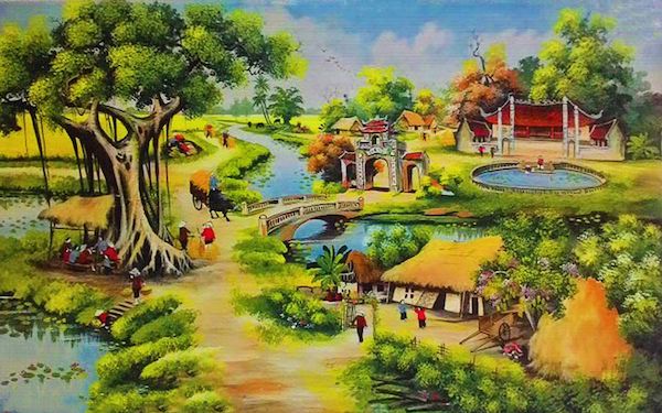 Tranh Phong Cảnh Đồng Quê 11 - Hướng dẫn vẽ tranh phong cảnh quê hương đơn giản mà đẹp!