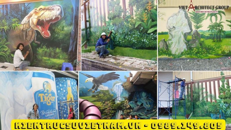 Tổng hợp 99 mẫu Vẽ tranh tường ngoài trời Sơn bền đẹp giá 199k/m2