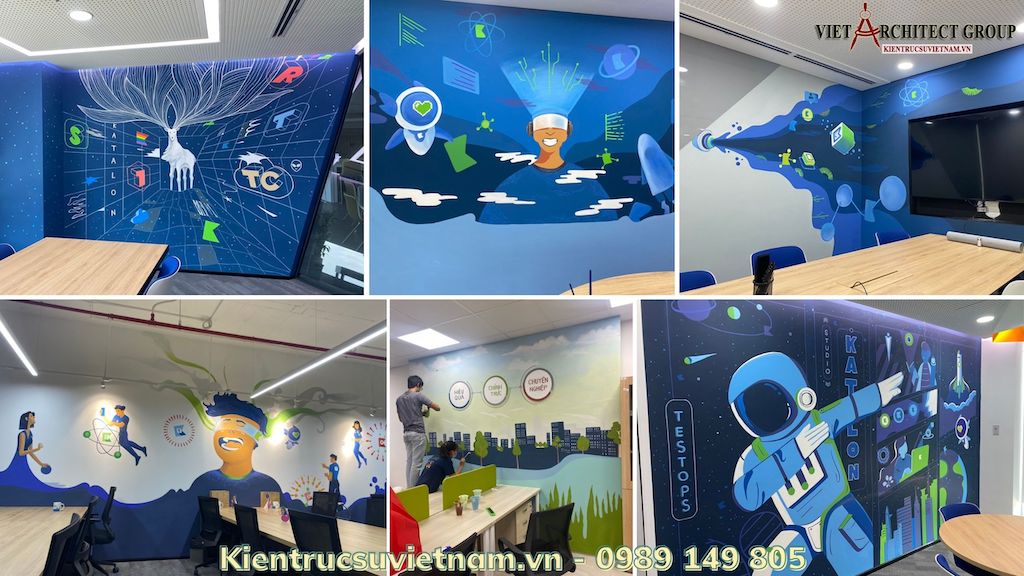 ve tranh tuong cho van phong cong ty - 101+ Mẫu vẽ tranh tường văn phòng đẹp chuyên nghiệp 2023