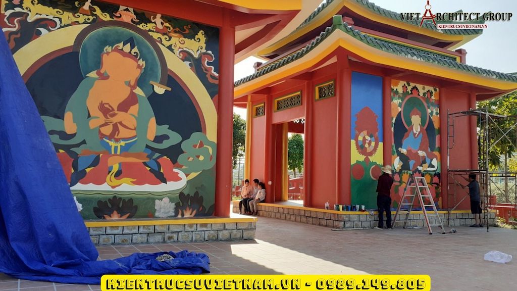 ve tranh tuong chua 4 - Vẽ tranh tường công trình tâm linh đình chùa miếu nhà thờ ấn tượng
