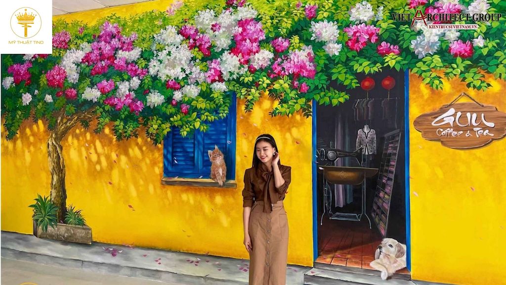 hoa si ve tranh tuong 5 - 101+ Mẫu Vẽ Tranh Tường Quán Cafe Đẹp Giá Rẻ 2022