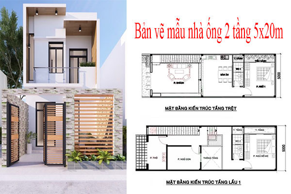 mau thiet ke nha ong 2 tang 5x20m 005 - 101+ Mẫu bản vẽ thiết kế nhà đẹp miễn phí tham khảo xây dựng