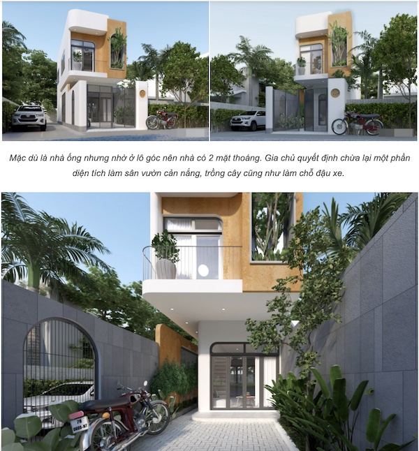 Nhà ống dùng khoảng thông tầng kết hợp cây xanh để lấy ánh sáng nha ong 2 tang dep - Nhà ống dùng khoảng thông tầng kết hợp cây xanh để lấy ánh sáng